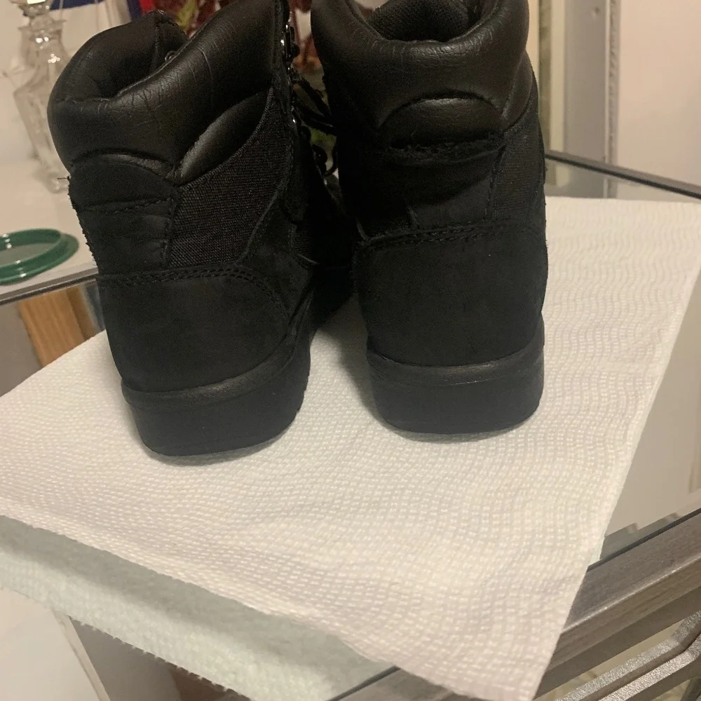 Timberland Kids Black Leather 6 Inch‎ Field Boots